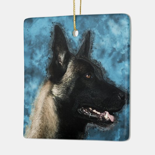 Malinois Belgische herder - Mechelaar Keramisch Ornament (Links)