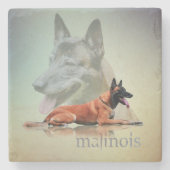 Malinois - Belgische herder - Mechelaar - Maligato Stenen Onderzetter (Voorkant)