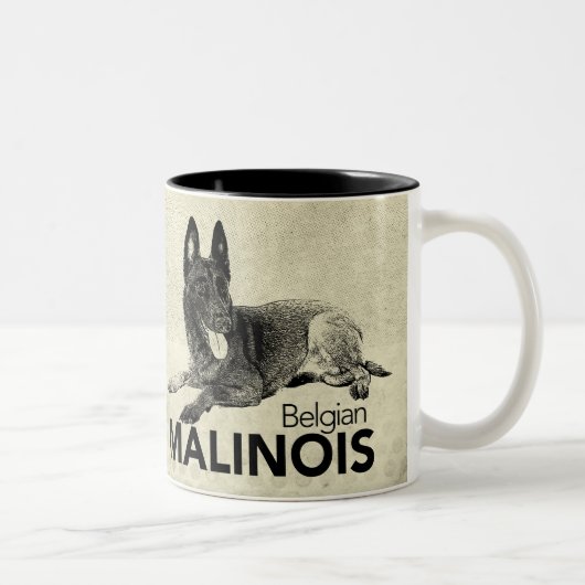 Malinois - Belgische herder - Mechelaar - Maligato Tweekleurige Koffiemok (Rechts)