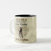 Malinois - Belgische herder - Mechelaar Tweekleurige Koffiemok (Voorkant links)