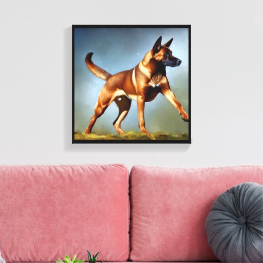 Malinois Belgium Shepherd Dog Canvas Afdruk (Insitu (Woonkamer))
