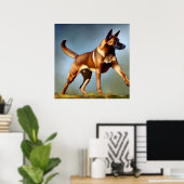 Malinois Belgium Shepherd Dog Poster (Thuiskantoor)