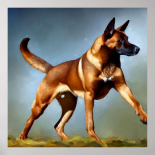 Malinois Belgium Shepherd Dog Poster