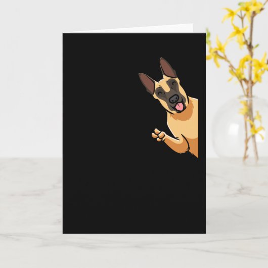 Malinois Dog Belgium Shepherd Dog Kaart (Gele Bloem)