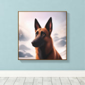 Malinois Dog Canvas Afdruk (Insitu (Houten vloer))