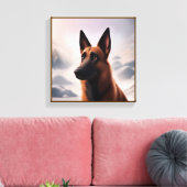 Malinois Dog Canvas Afdruk (Insitu (Woonkamer))