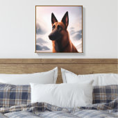 Malinois Dog Canvas Afdruk (Insitu (Slaapkamer))