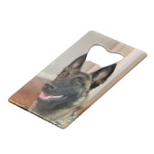 Malinois Dog Creditkaart Flessenopener (Achterkant Gekanteld)