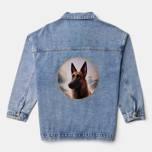 Malinois Dog Denim Jacket (Achterkant)