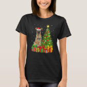 Malinois Dog Lighting Xmas - Santa Hat Malinois T-shirt (Voorkant)