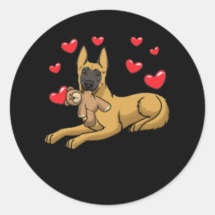 Malinois Dog met opgestookte Belgische herder Ronde Sticker