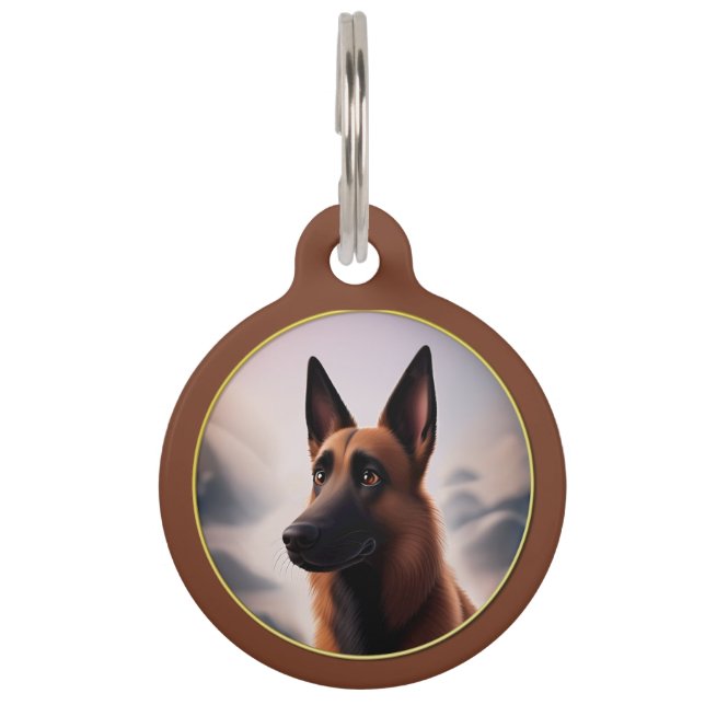 Malinois Dog Pet ID Tag Huisdierpenning (Voorkant)