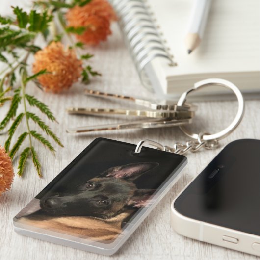 Malinois Dog Sleutelhanger (Voorkant Rechts)