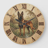 Malinois Dog Wall Clock – Home Decor Grote Klok (Voorkant)