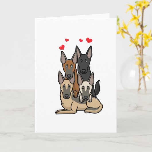 Malinois Dogs Kaart (Gele Bloem)