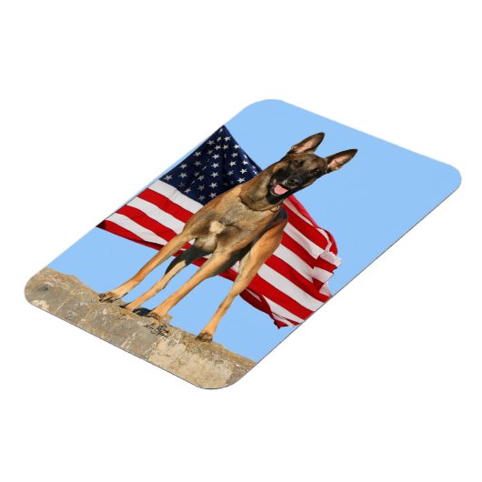 Malinois en Vlag flexibele magneet (Linkerzijde)