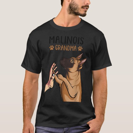 Malinois Grandma Belgium Shepherd Hondenliefhebber T-shirt (Voorkant)
