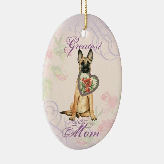 Malinois Heart Mam Keramisch Ornament (Rechts)