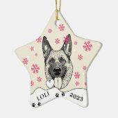 Malinois Hond Gepersonaliseerde Hand Drawing Keramisch Ornament (Links)