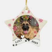 Malinois Hond Gepersonaliseerde Hand Drawing Keramisch Ornament (Achterkant)