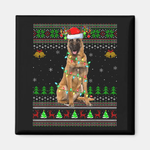 Malinois hond lelijke kerst truien vakantie Sinter Magneet