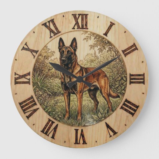 Malinois-hond wandklok – Huisdecoratie (Voorkant)