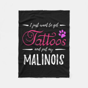 Malinois Hondenliefhebber Tattoo Grappige Hond Mam Fleece Deken