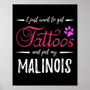 Malinois Hondenliefhebber Tattoo Grappige Hond Mam Poster