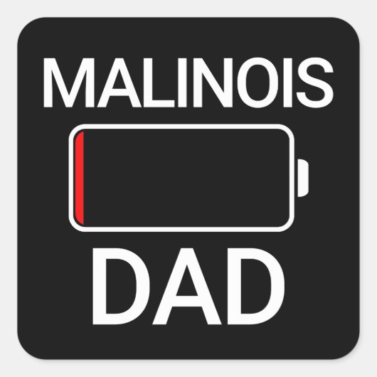 Malinois Pap Lage Batterij Grappig Gift Vierkante Sticker (Voorkant)
