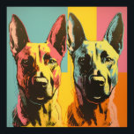 Malinois POP ART 2 Poster<br><div class="desc">Pop De afbeelding toont een Malinoishond in een hondenkunststijl,  die zijn energie en charisma vastlegt door middel van gedurfde kleuren</div>