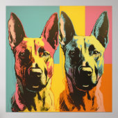 Malinois POP ART 2 Poster (Voorkant)
