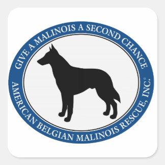 Malinois Rescue Logo, Vierkante Sticker