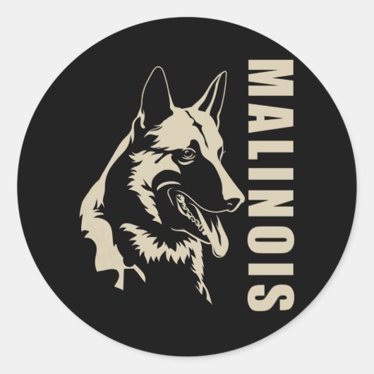 Malinois Ronde Sticker (Voorkant)