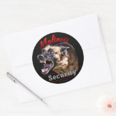 Malinois Security Ronde Sticker (Envelop)