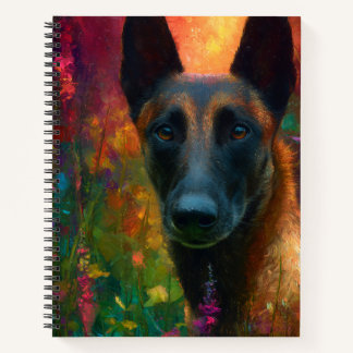 Malinois with Wildflowers Portrait Notitieboek