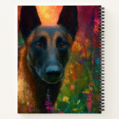 Malinois with Wildflowers Portrait Notitieboek (Achterkant)