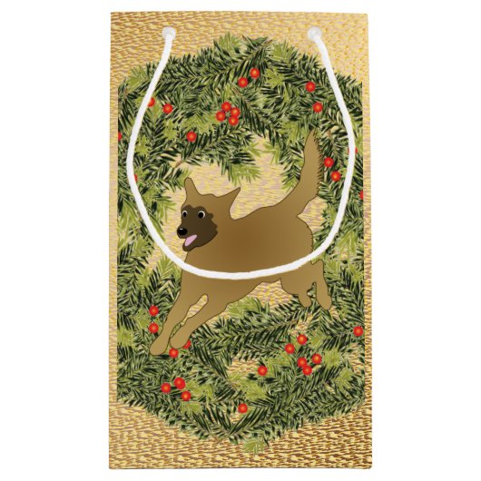 Malinois Wreath Klein Cadeauzakje (Achterkant)