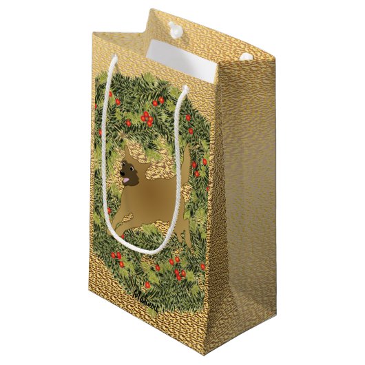 Malinois Wreath Klein Cadeauzakje (Voorkant Gekanteld)