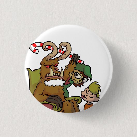 Mall Krampus Ronde Button 3,2 Cm (Voorkant)