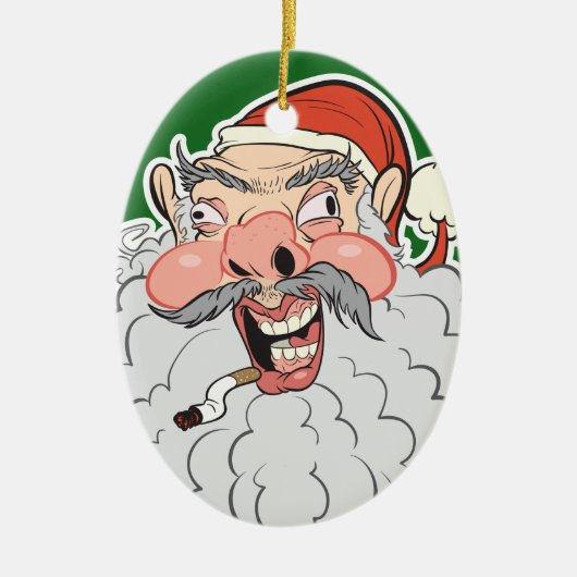 Mall Santa Keramisch Ornament (Voorkant)