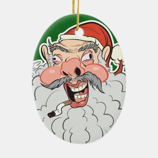 Mall Santa Keramisch Ornament (Achterkant)
