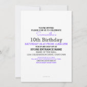 Mall Scavenger Hunt Birthday Party Invitation Kaart (Achterkant)
