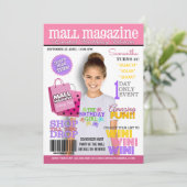 Mall Scavenger Hunt Birthday Party Invitation Kaart (Staand voorkant)