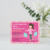 Mall Scavenger Hunt Birthday Party Zebra Print Kaart (Staand voorkant)