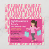 Mall Scavenger Hunt Birthday Party Zebra Print Kaart (Voorkant / Achterkant)