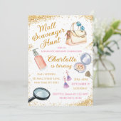 Mall Scavenger Hunt Verjaardagsuitnodiging voor me Kaart (Staand voorkant)