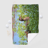 Mallard and Ducklings-Swimming by Shirley Taylor Golfhanddoek (Insitu)