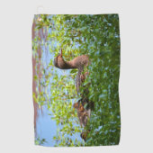 Mallard and Ducklings-Swimming by Shirley Taylor Golfhanddoek (Voorkant)