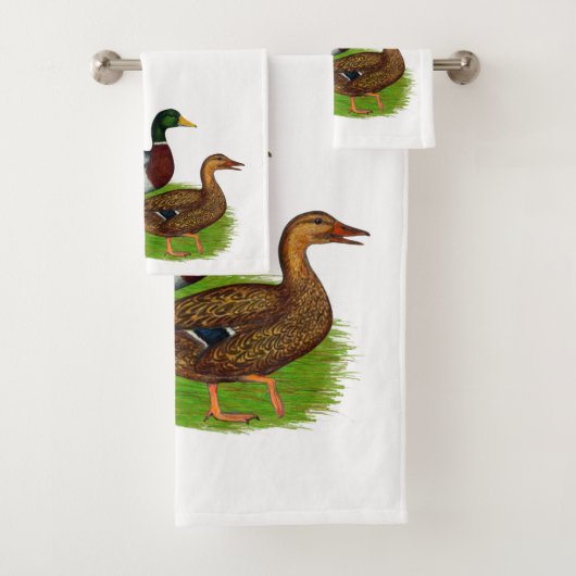 Mallard Drake en Duck Bad Handdoek (Insitu)