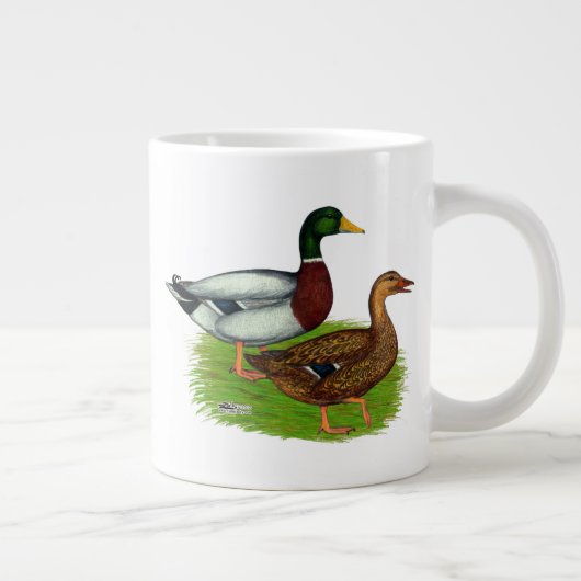 Mallard Drake en Duck Grote Koffiekop (Rechts)